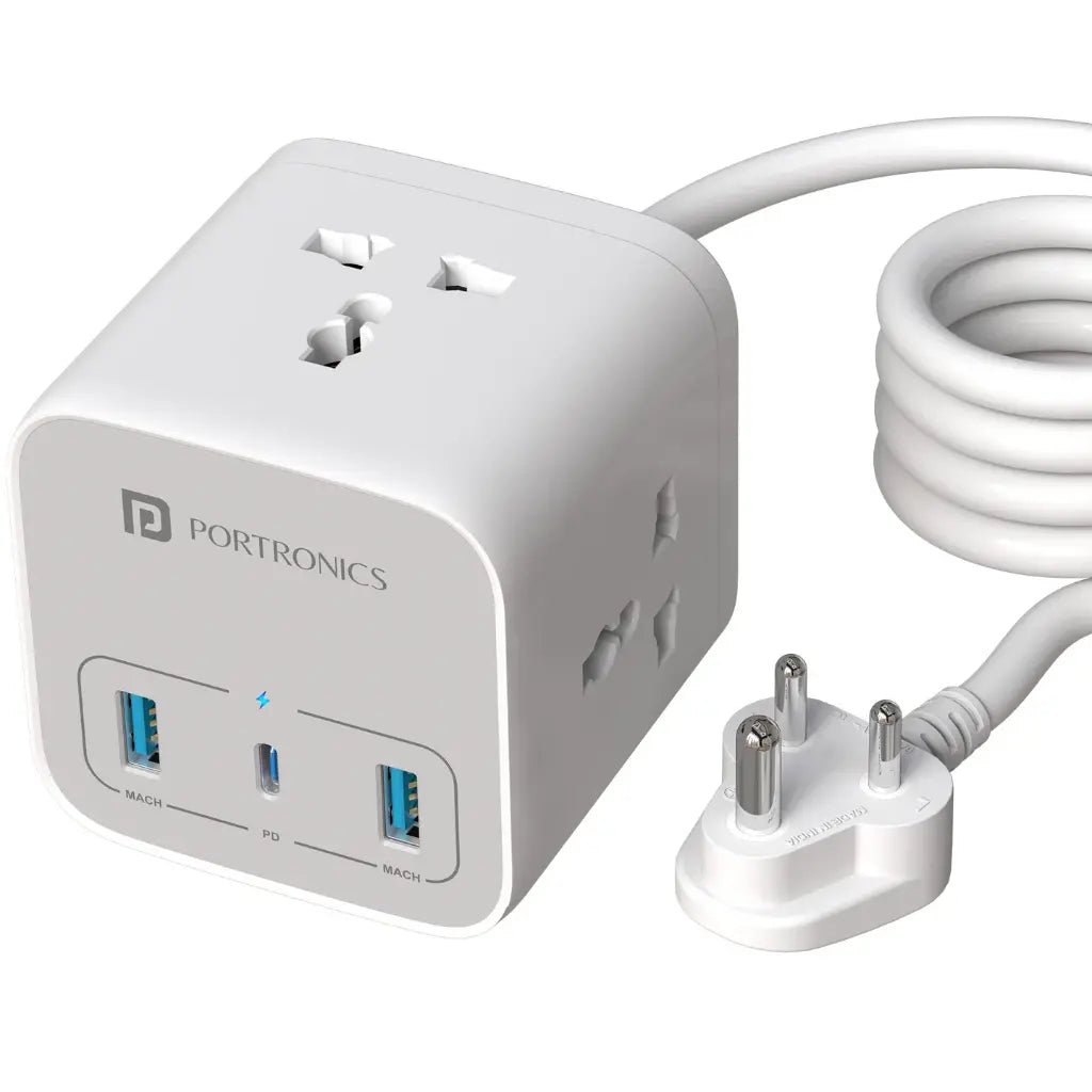Portronics Volt 20W High-Speed Smart Desktop Charger with 3-Meter Copper Cable