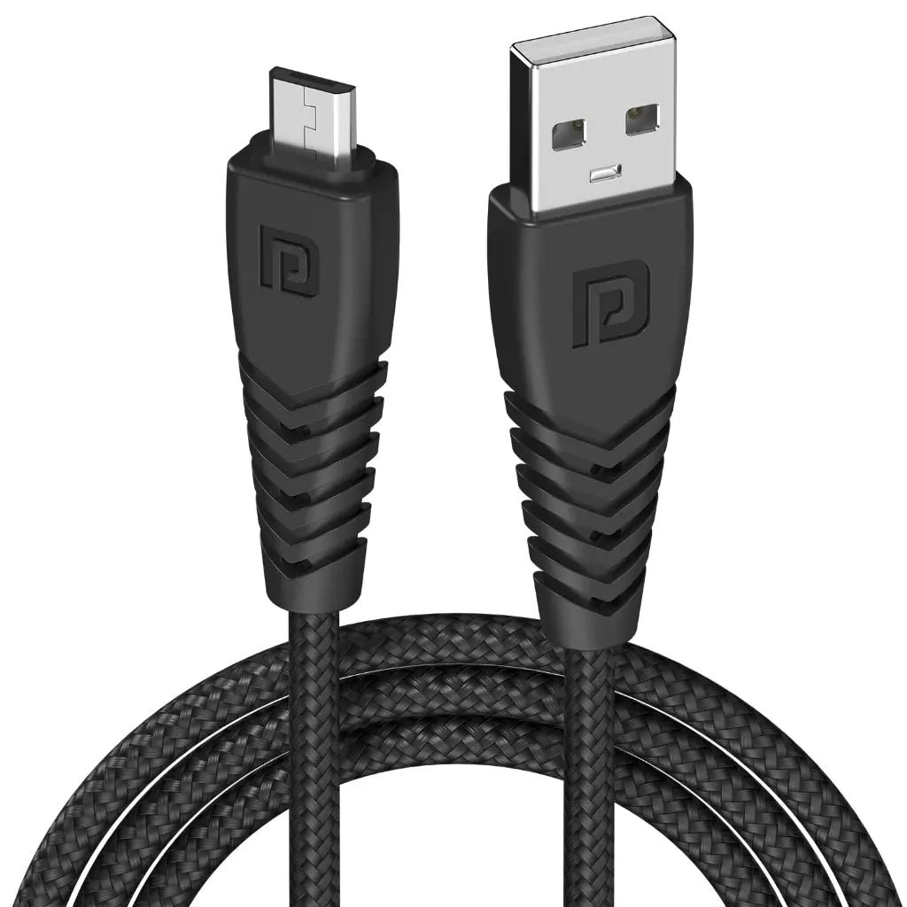 Portronics Konnect B POR 1233 1-Meter Micro USB Cable with 3A Fast Charging Support - Black