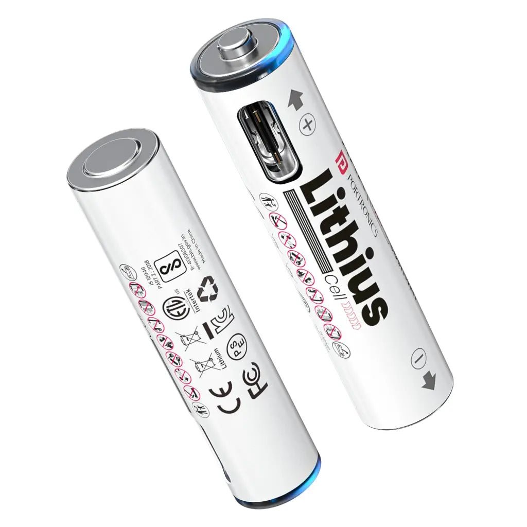 Portronics Lithius AAA USB-C Rechargeable Lithium-Ion Battery (440mAh) with LED Charging Indicator