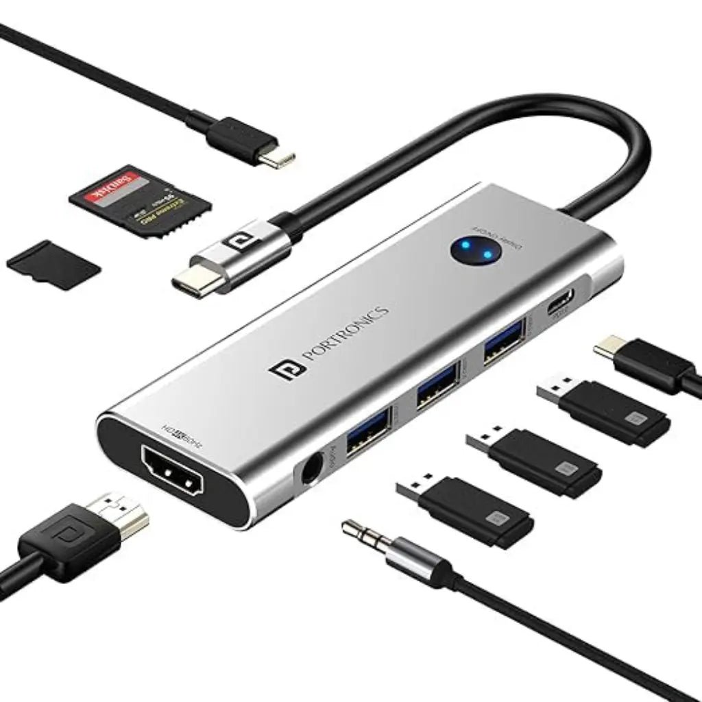 Portronics Mport One (POR 2349) 9-in-1 USB-C Hub with 4K 60Hz HDMI Output