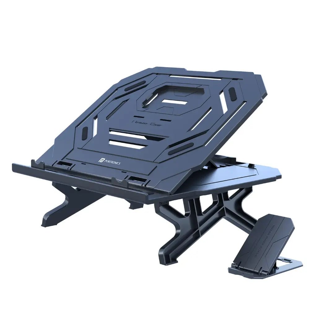 Portronics My Buddy Hexa 33 Laptop Stand with 10 Adjustable Heights and Integrated Phone Holder