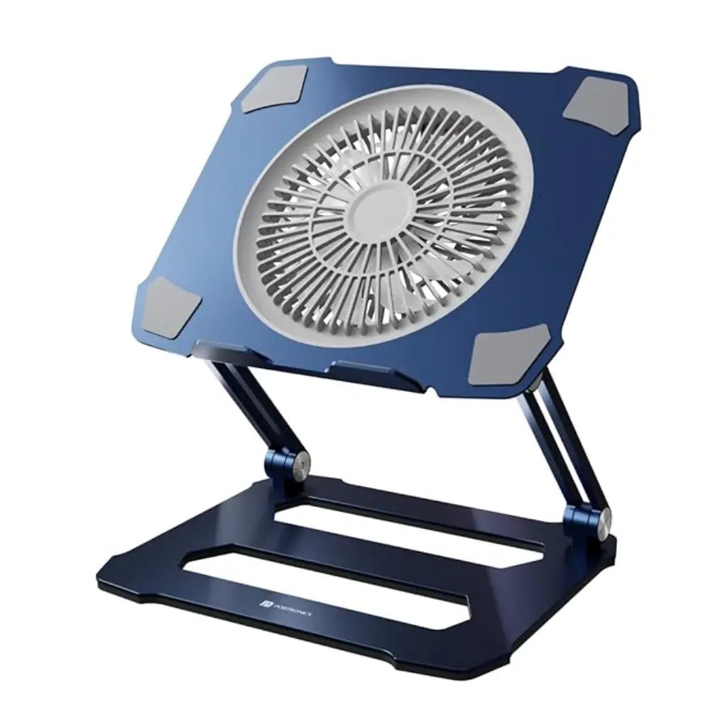 Portronics My Buddy K10 Adjustable Laptop Stand with Integrated Cooling Fan and Ergonomic Design