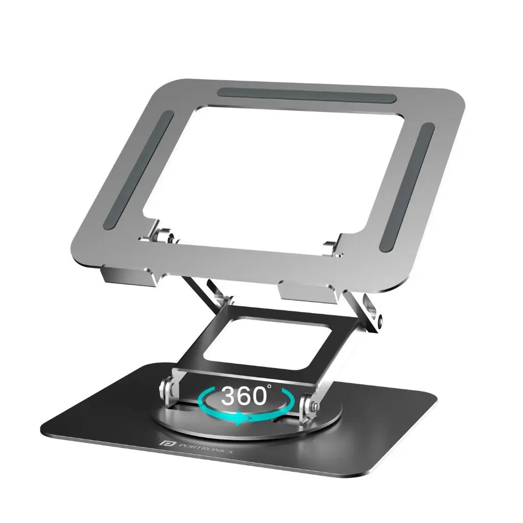 Portronics My Buddy K11 Pro Ergonomic Laptop Stand with Adjustable Height and 360-Degree Rotation