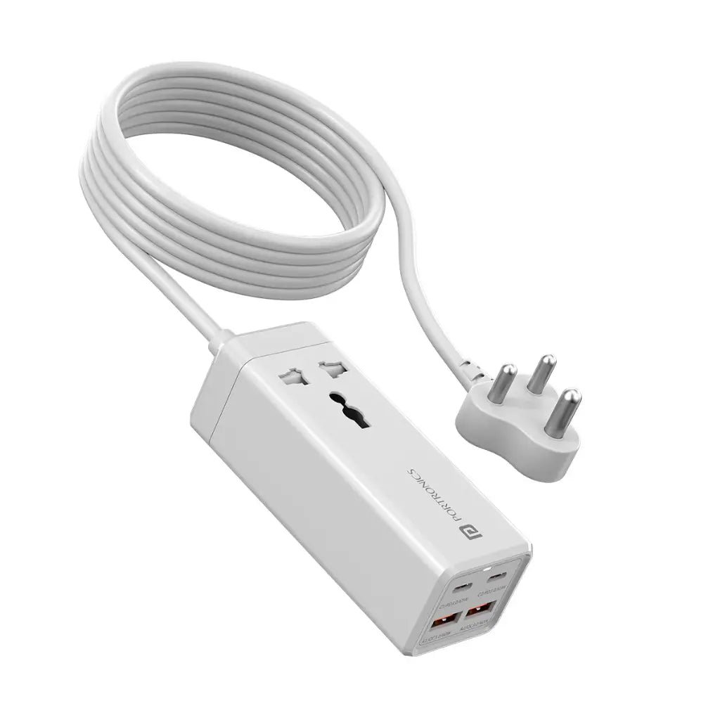 Portronics Adapto Volt 65W 5-in-1 Universal Fast Power Adapter with Multi-Port Charging