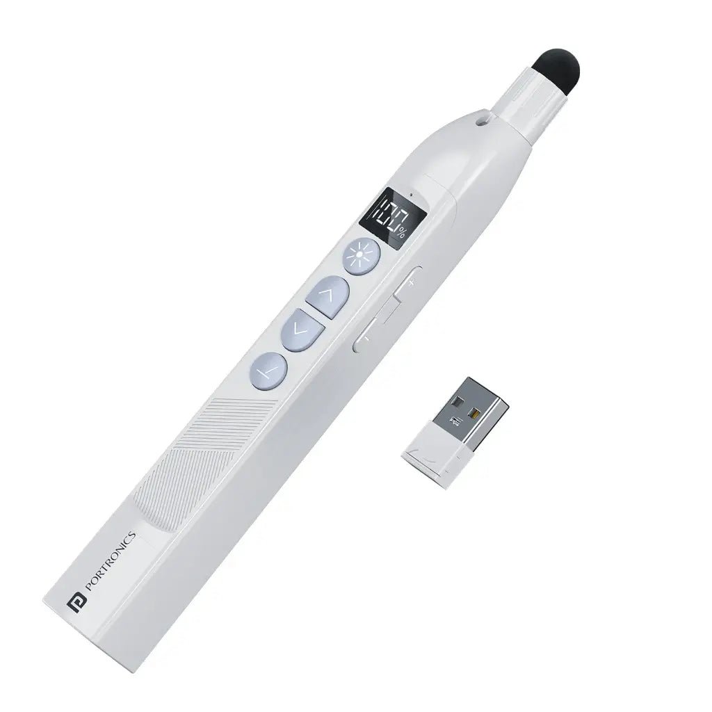Portronics SlideMate 2 (POR 2150) Wireless Presenter with Integrated Laser Pointer - White