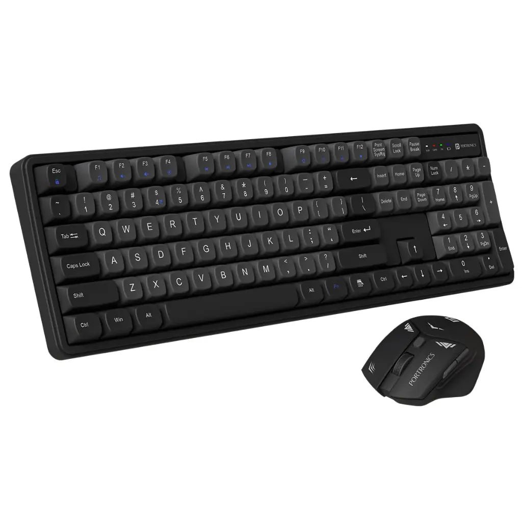 Portronics Key9 Wireless Keyboard and Mouse Combo Set - Grey