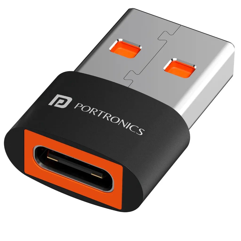 Portronics Type-C to USB-A OTG Adapter for Fast Charging and Data Sync