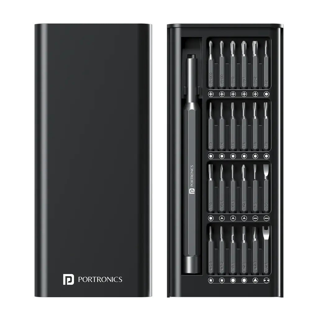 Portronics Bit Box 24-in-1 Precision Magnetic Screwdriver Repair Tool Kit
