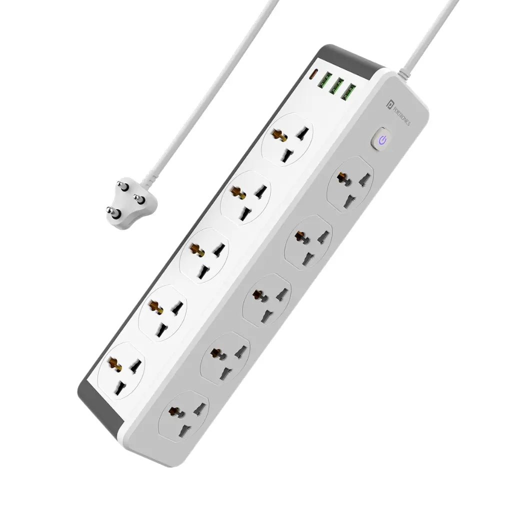 Portronics Power Plate 14 (POR 2072) 10-Socket Universal Extension Board with Surge Protection