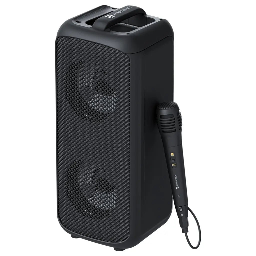 Portronics Rumble POR 2345 25W Bluetooth 5.3 Portable Party Speaker with Wired Microphone and 5-Hour Battery Life