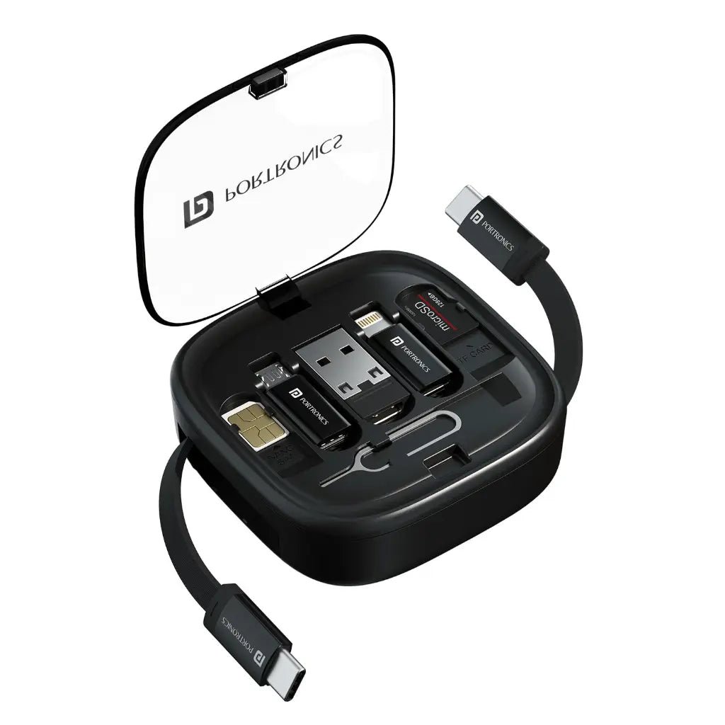 Portronics SnapCase 2 (POR 2887) All-in-One Multipurpose Cable and Card Storage Organizer Kit