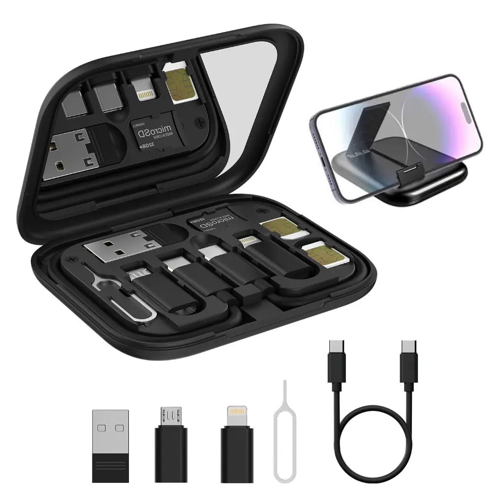 Portronics Snapcase 60W Multifunctional Fast Charging and Data Transfer Cable Kit with Storage Case