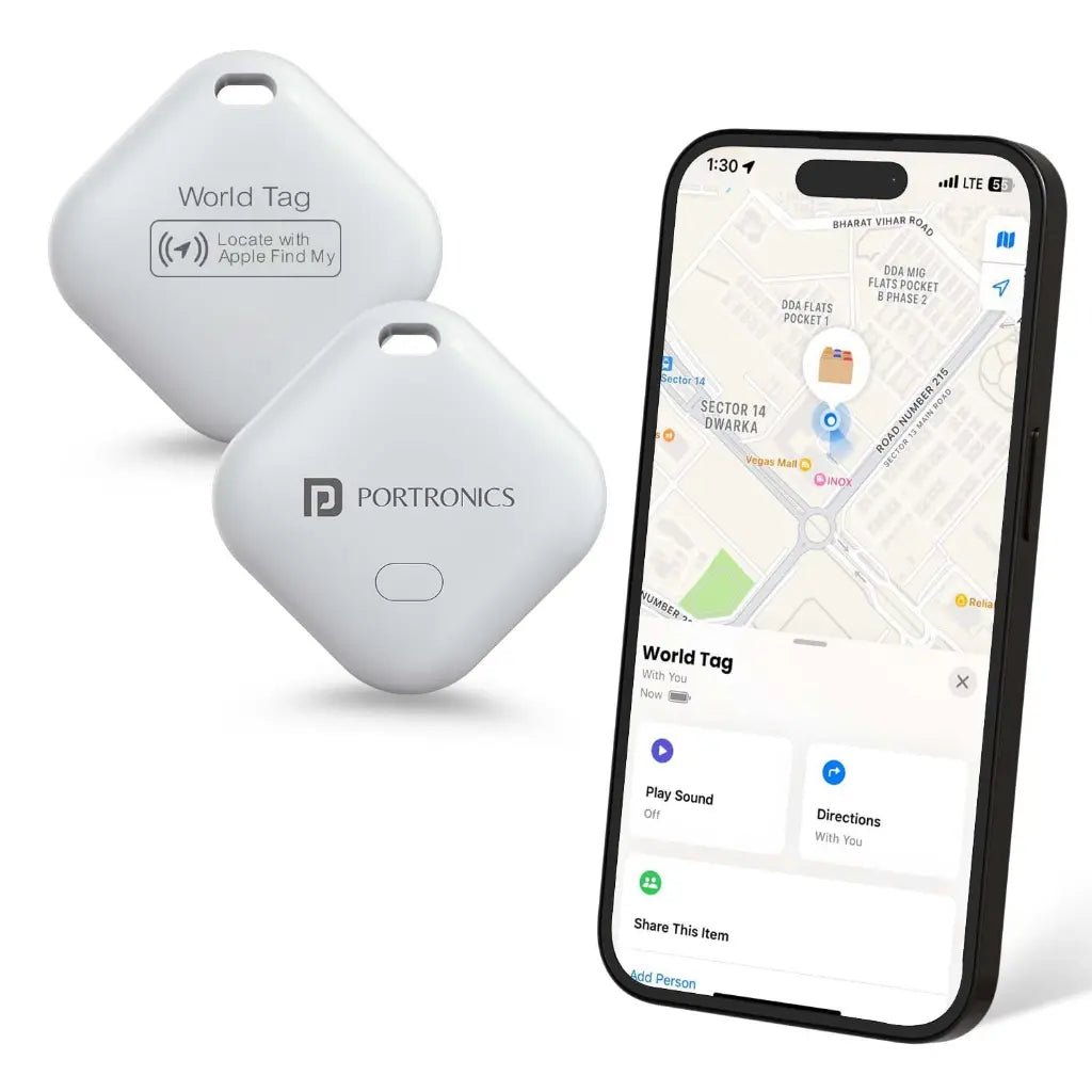Portronics World Tag POR 2804 Smart Bluetooth Item Finder with 20m Buzzer Range and Anti-Lost Tracking