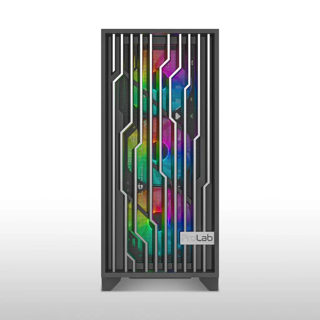 ProLab Design AI848 ARGB Mid-Tower ATX Workstation Cabinet with 4x140mm Fans and USB-C