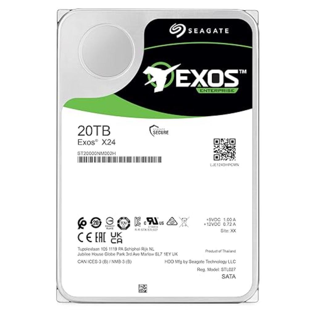 Seagate Exos X24 20TB 7200RPM SATA 6Gb/s 512MB Cache 3.5-Inch Enterprise NAS Hard Drive