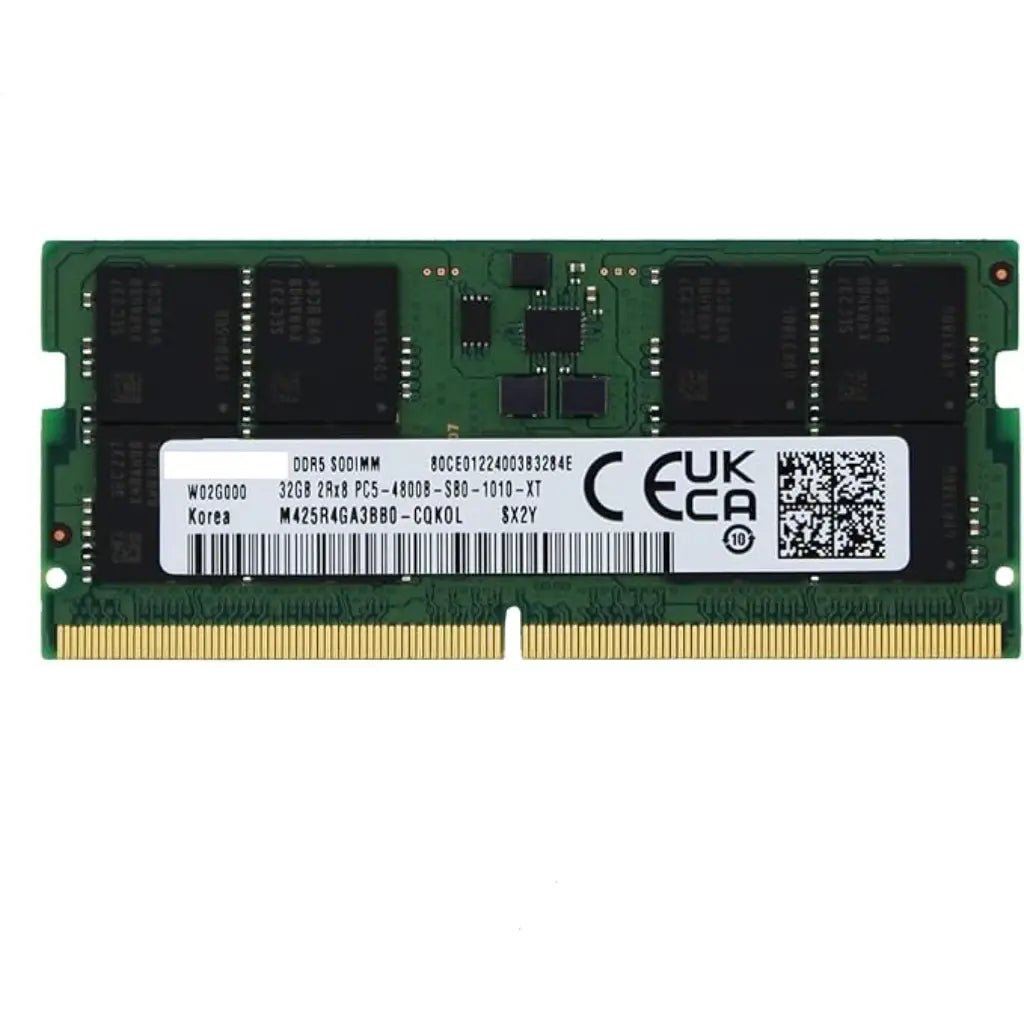 Samsung 32GB DDR5 4800MHz 262-Pin 2Rx8 SO-DIMM Laptop Memory Module (Pulled Out)
