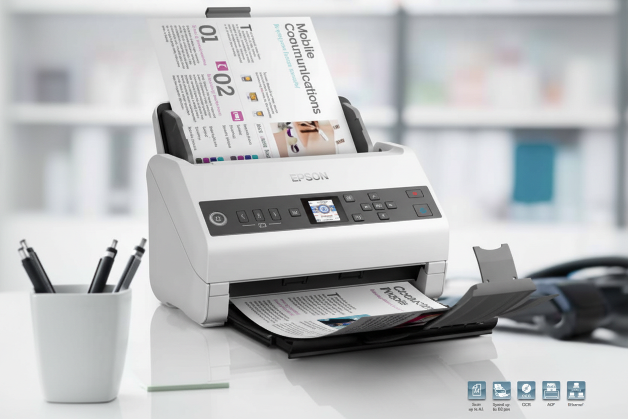Epson DS-730N High-Speed Network Color Document Scanner with 100-Sheet ADF and Duplex Scanning