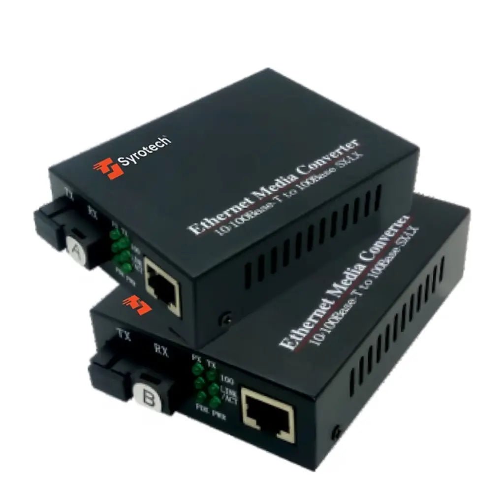 Syrotech 10/100Mbps Fiber Media Converter Pair (GOMC-BI3503-20 & GOMC-BI5303-20) - 20KM Range
