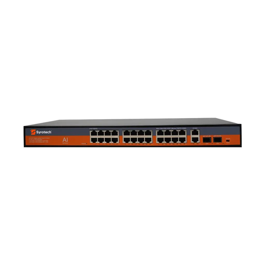 Syrotech 24-Port Gigabit Unmanaged PoE Switch