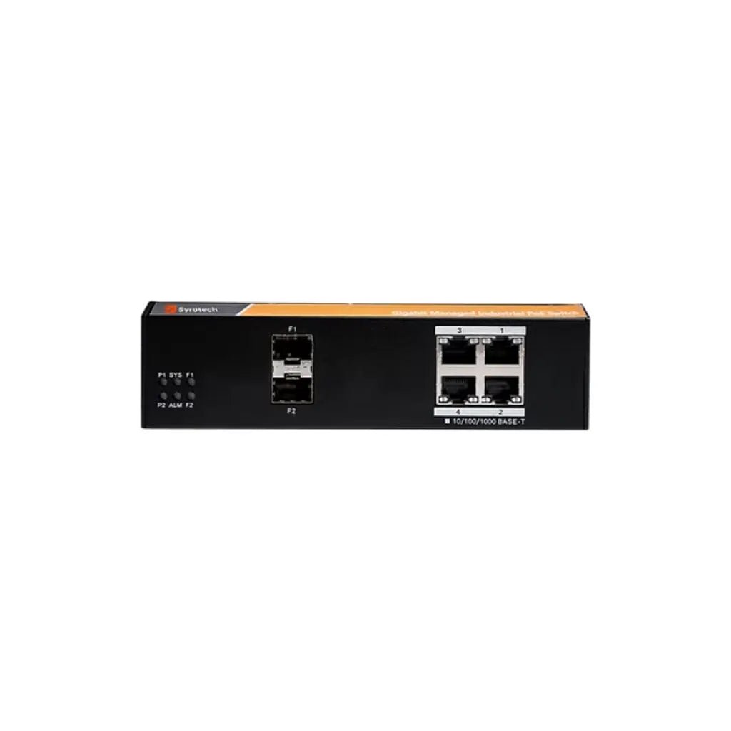 Syrotech SY-4000P-2S-IND Industrial Gigabit PoE Switch with 4 PoE Ports and 2 SFP Uplink Ports