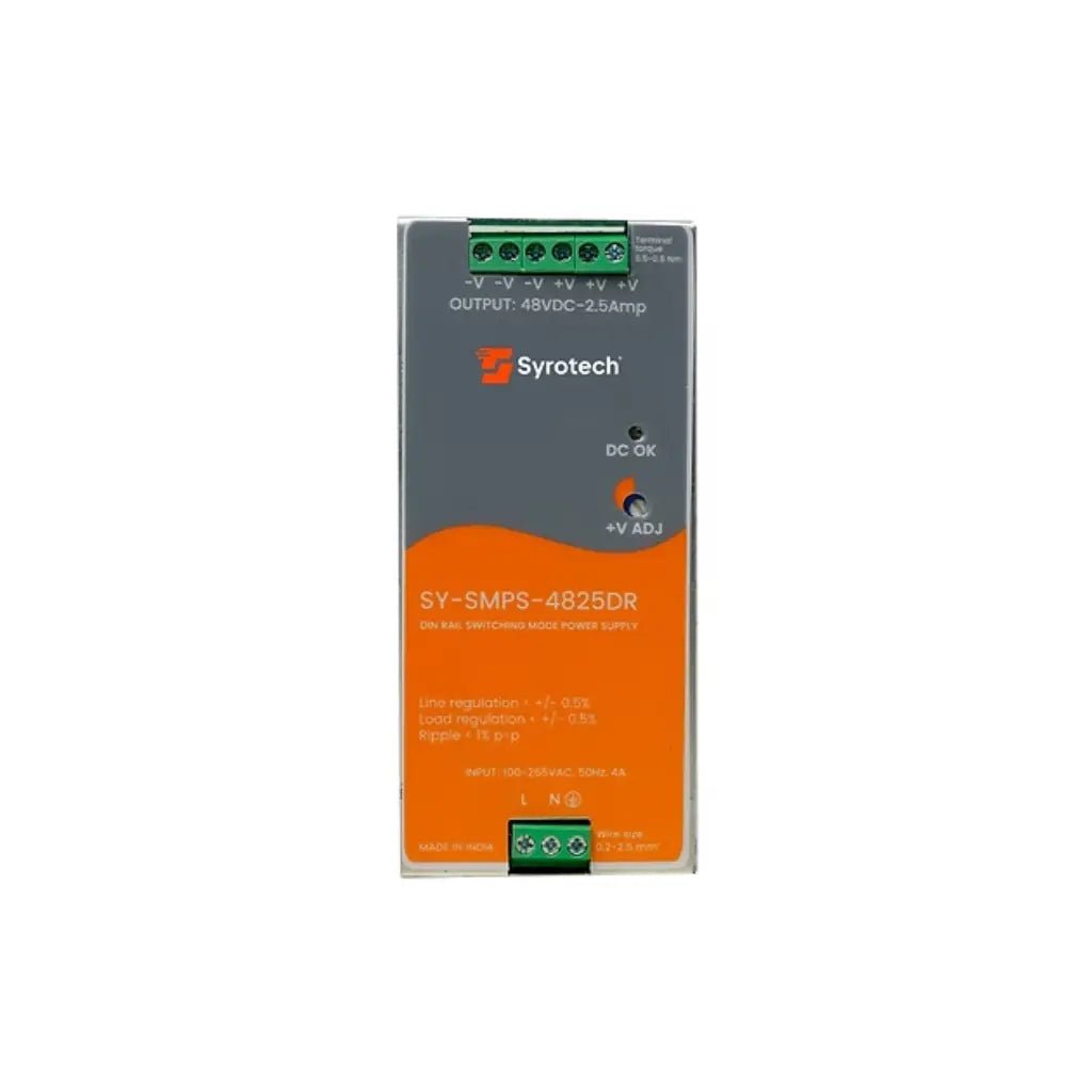 Syrotech SY-SMPS-4825DR 120W 48V 2.5A DIN Rail Mount Industrial Power Supply