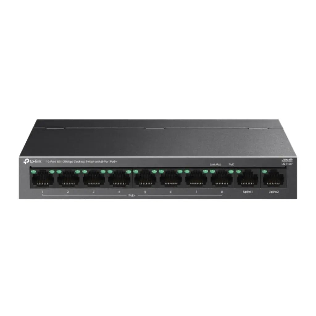 TP-Link LS110P 10-Port 10/100Mbps Desktop Switch with 8-Port PoE+ Support