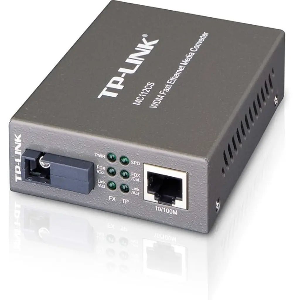 TP-Link Omada MC-112CS 10/100Mbps WDM Single-Mode Fiber Media Converter with SC Connector