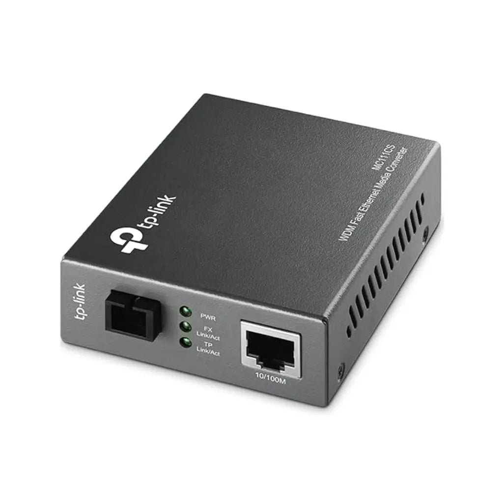 TP-Link Omada MC111CS 10/100Mbps WDM Single-Mode Fiber Media Converter with SC Connector