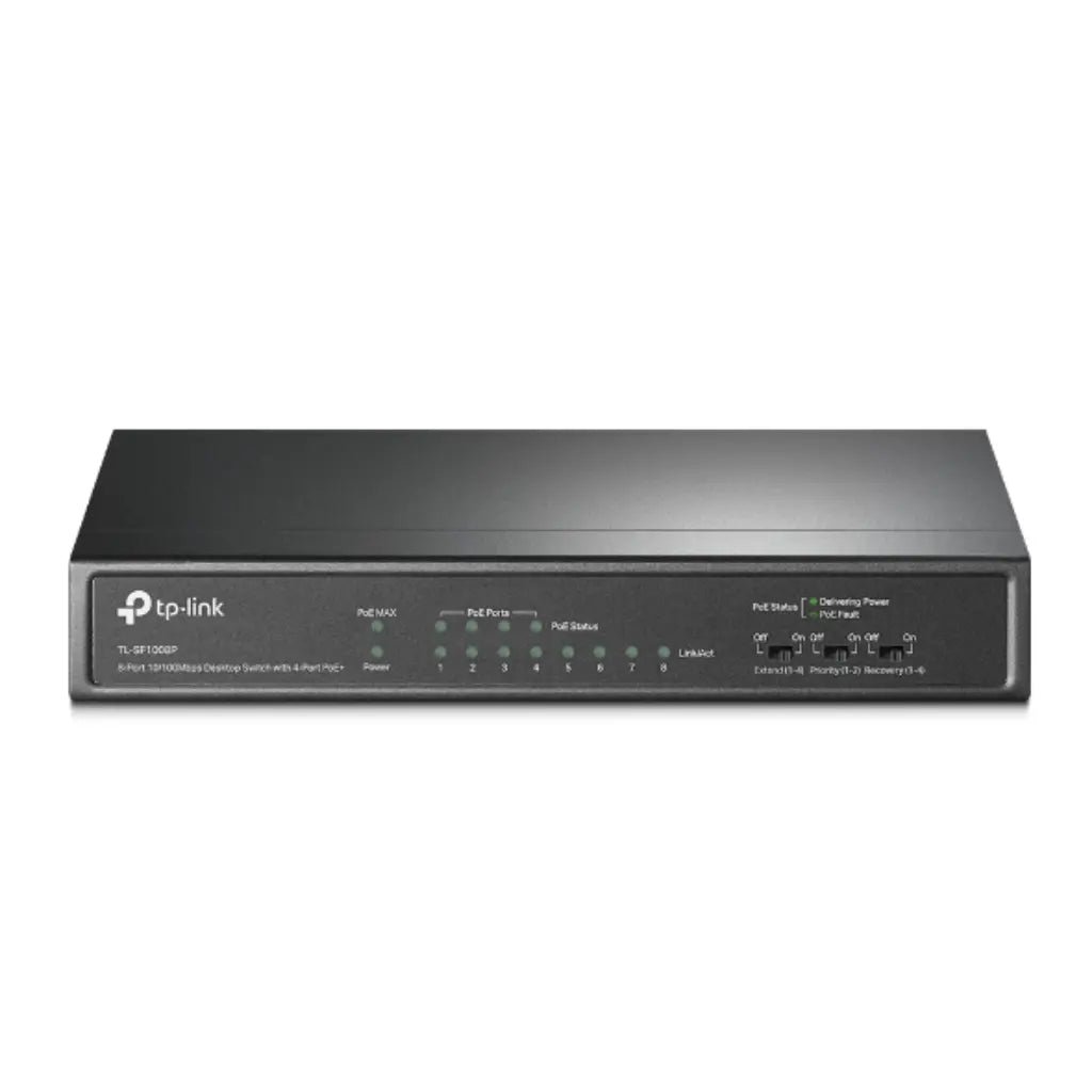 TP-Link TL-SF1008P V7 8-Port 10/100Mbps Desktop Switch with 4 PoE+ Ports (Power over Ethernet)