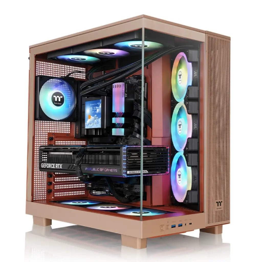 Thermaltake View 380 XL TG ARGB ATX Mid Tower Tempered Glass PC Case - Gravel Sand Edition