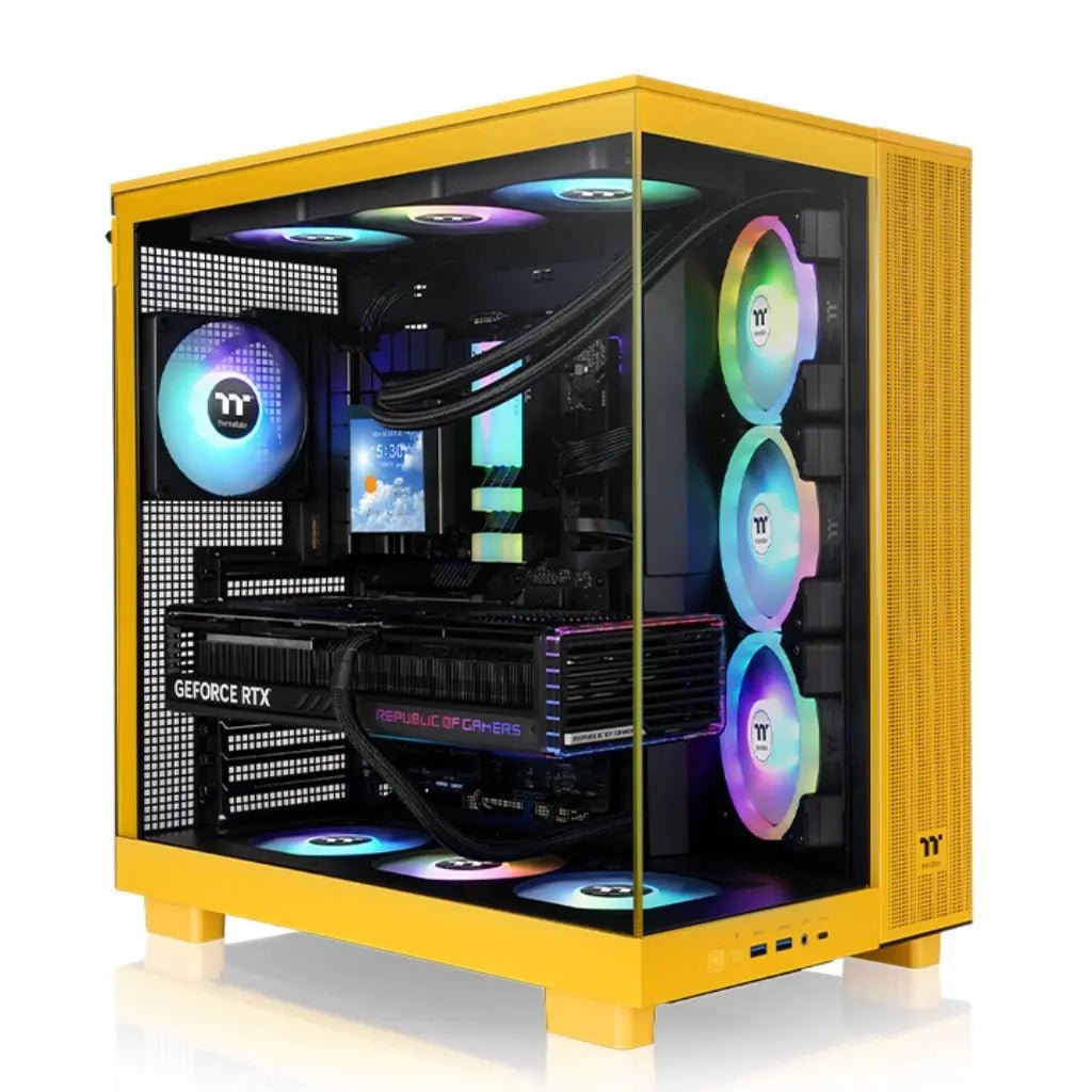 Thermaltake View 380 XL TG ARGB ATX Mid Tower Tempered Glass PC Case - Bumblebee Edition