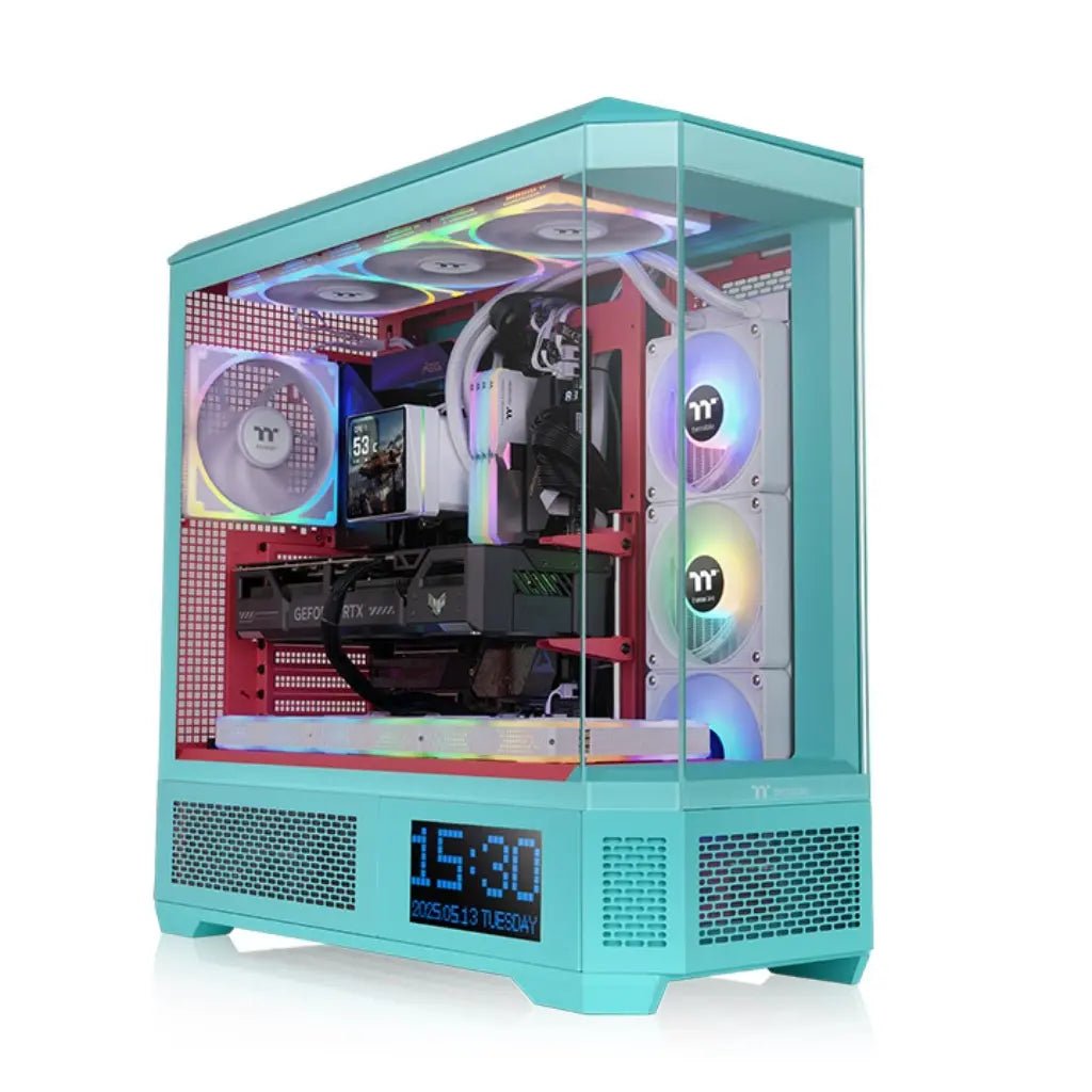 Thermaltake View 600 TG E-ATX Full Tower PC Case with 4 Tempered Glass Panels - Mint Strawberry Edition