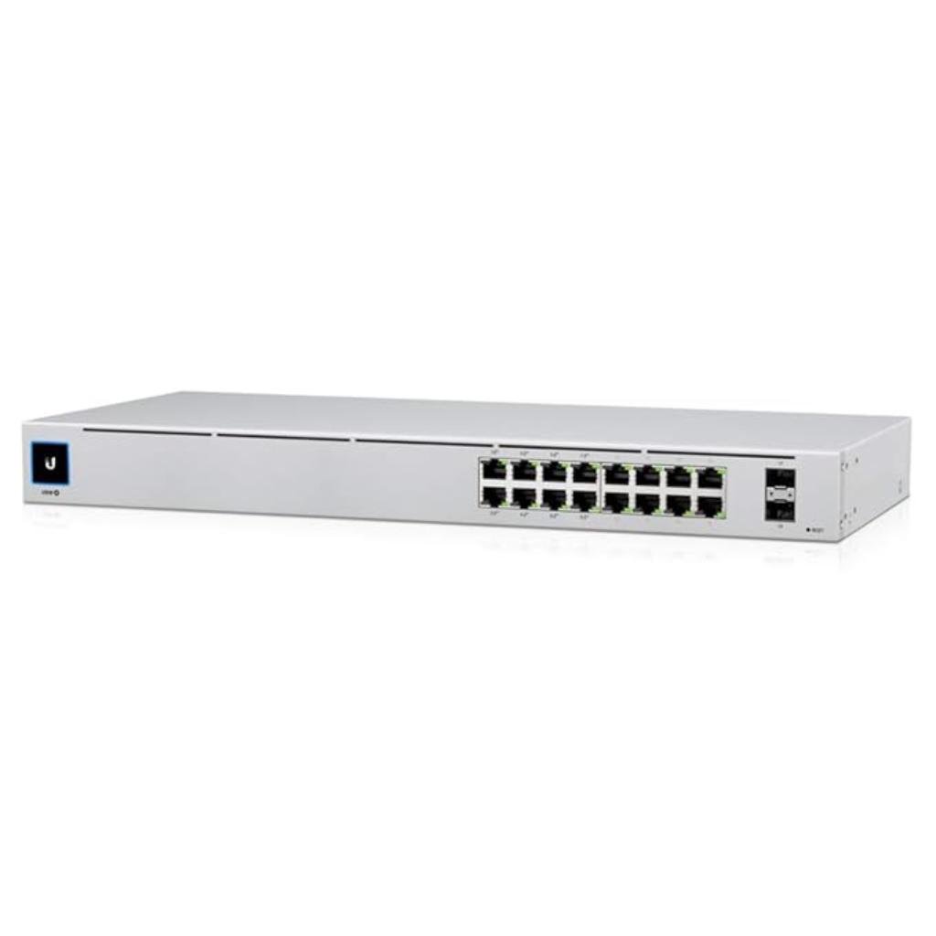 Ubiquiti UniFi Switch 16-Port Gigabit Layer 2 Managed PoE Switch with 42W Power Budget and Fanless Cooling