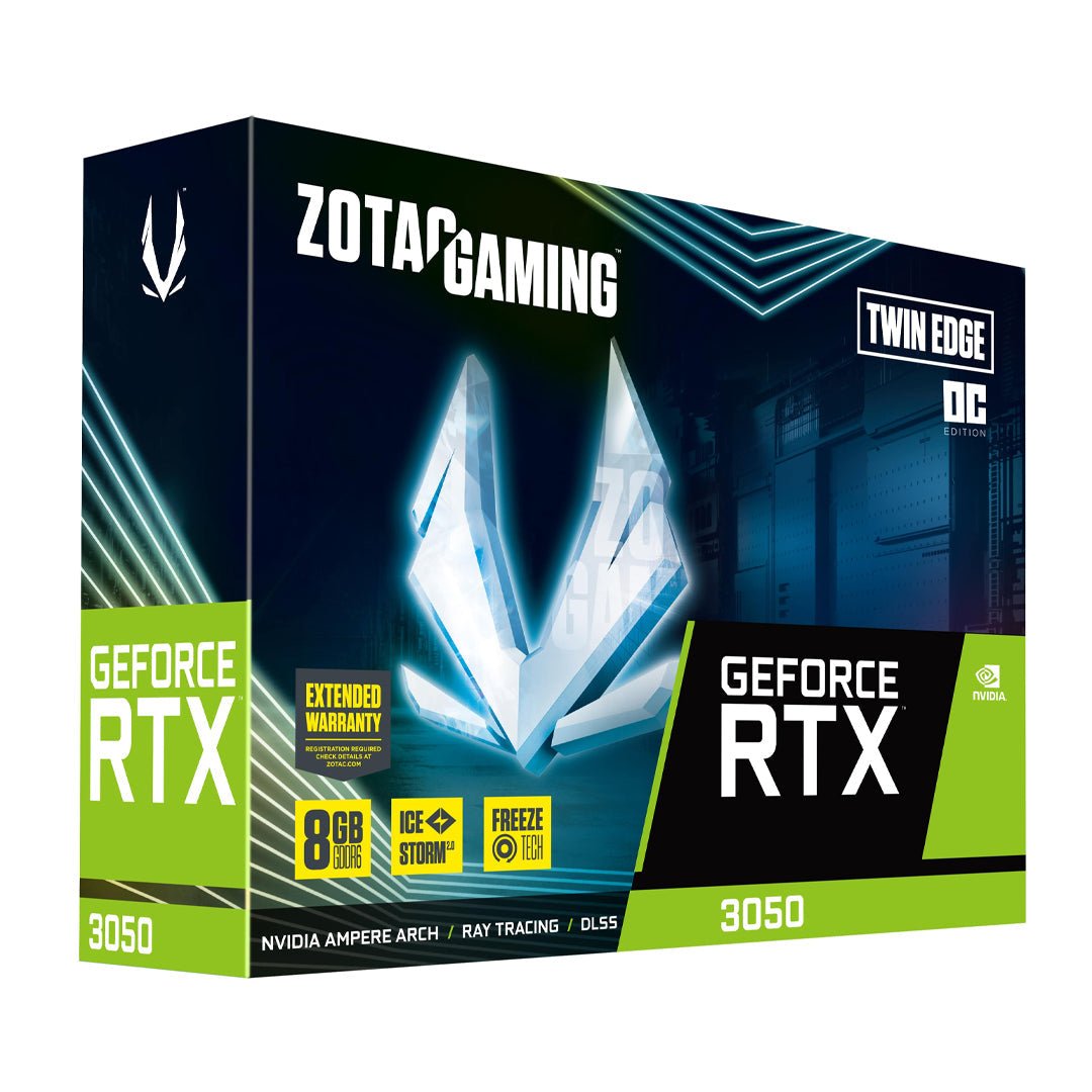 Zotac Gaming GeForce RTX 3050 Twin Edge OC 8GB GDDR6 128-Bit Graphics Card - High Performance GPU for Gaming
