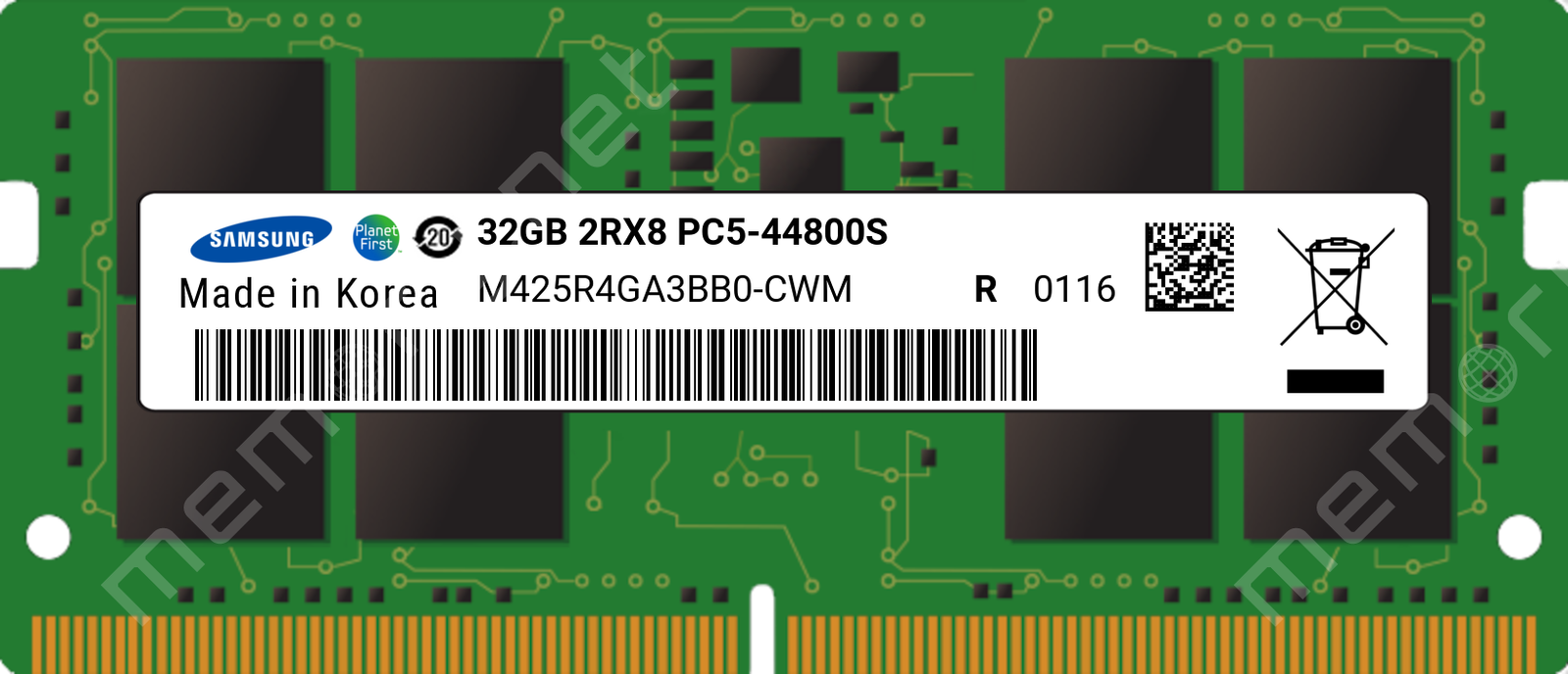 Samsung 32GB DDR5 5600MHz CL46 2Rx8 SO-DIMM Laptop Memory Module (Pulled)