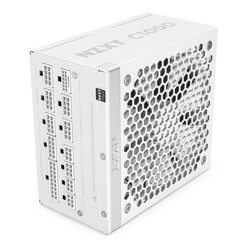 NZXT C1000 1000W Full Modular 80 Plus Gold ATX 3.1 Power Supply Unit - White