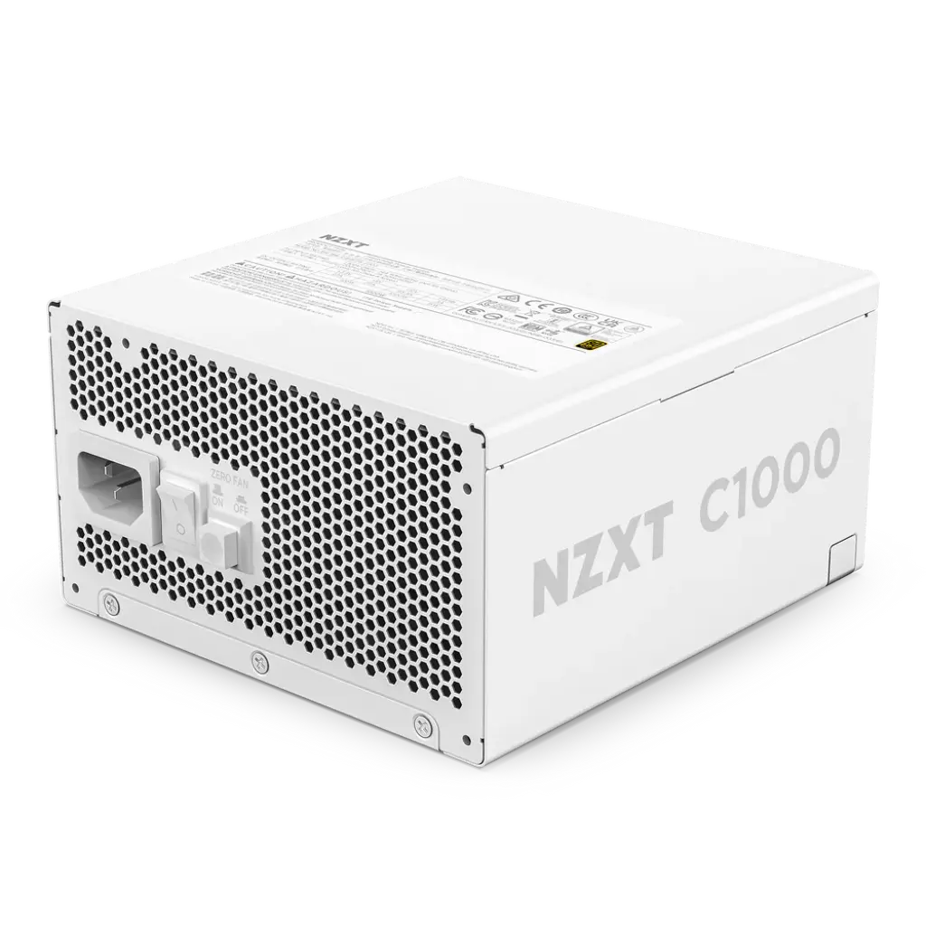 NZXT C1000 1000W Full Modular 80 Plus Gold ATX 3.1 Power Supply Unit - White