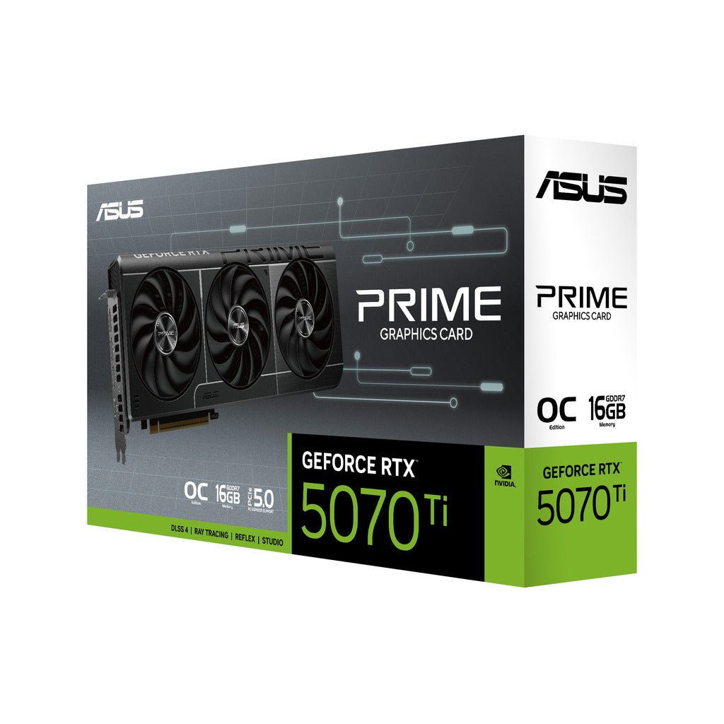 ASUS PRIME NVIDIA GeForce RTX 5070 Ti 16GB GDDR7 Overclocked Edition Triple Fan Graphics Card