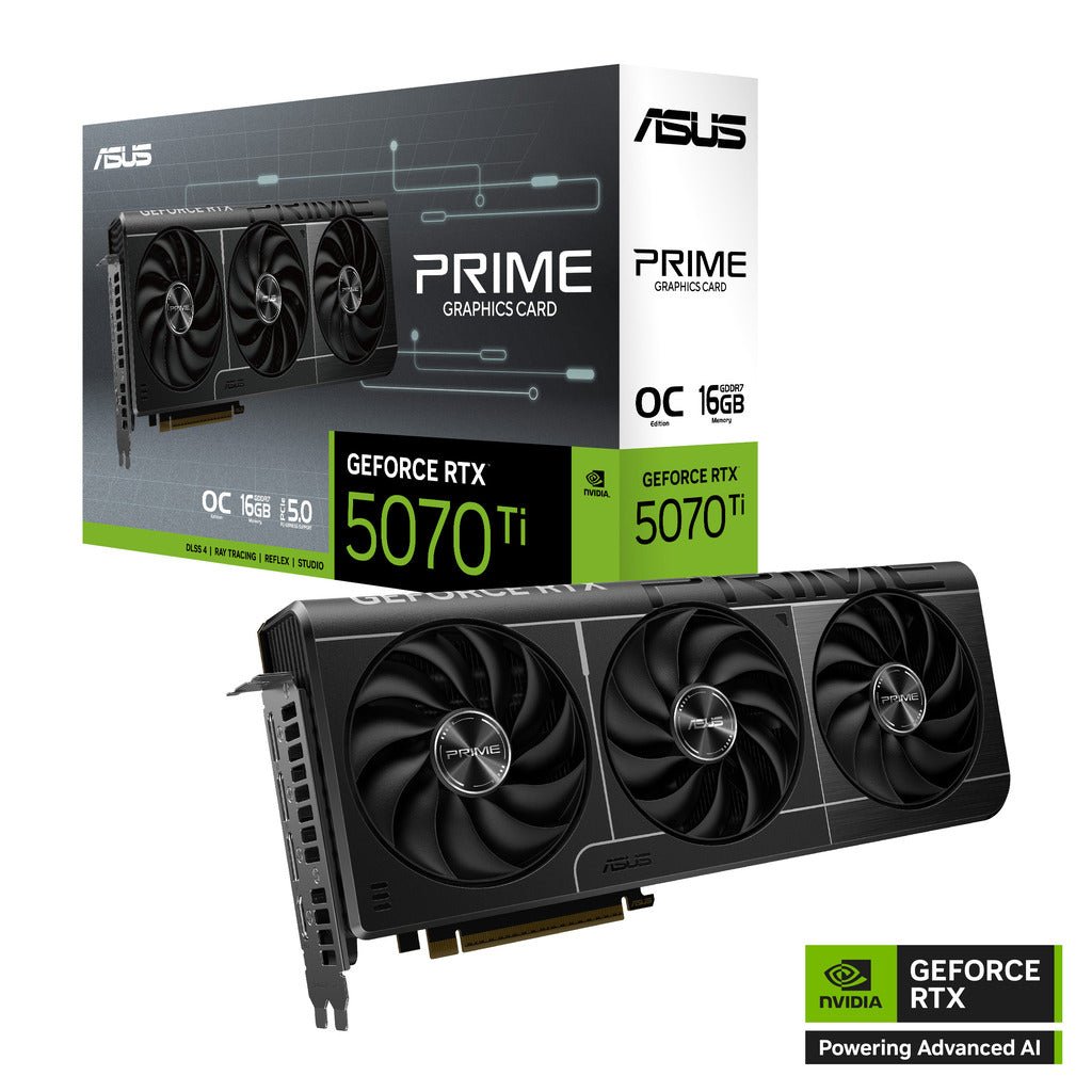 ASUS PRIME NVIDIA GeForce RTX 5070 Ti 16GB GDDR7 Overclocked Edition Triple Fan Graphics Card