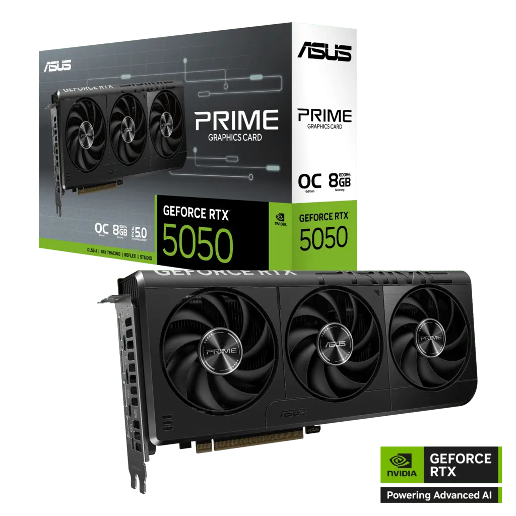ASUS Prime NVIDIA GeForce RTX 5050 8GB GDDR6 OC Edition Gaming Graphics Card