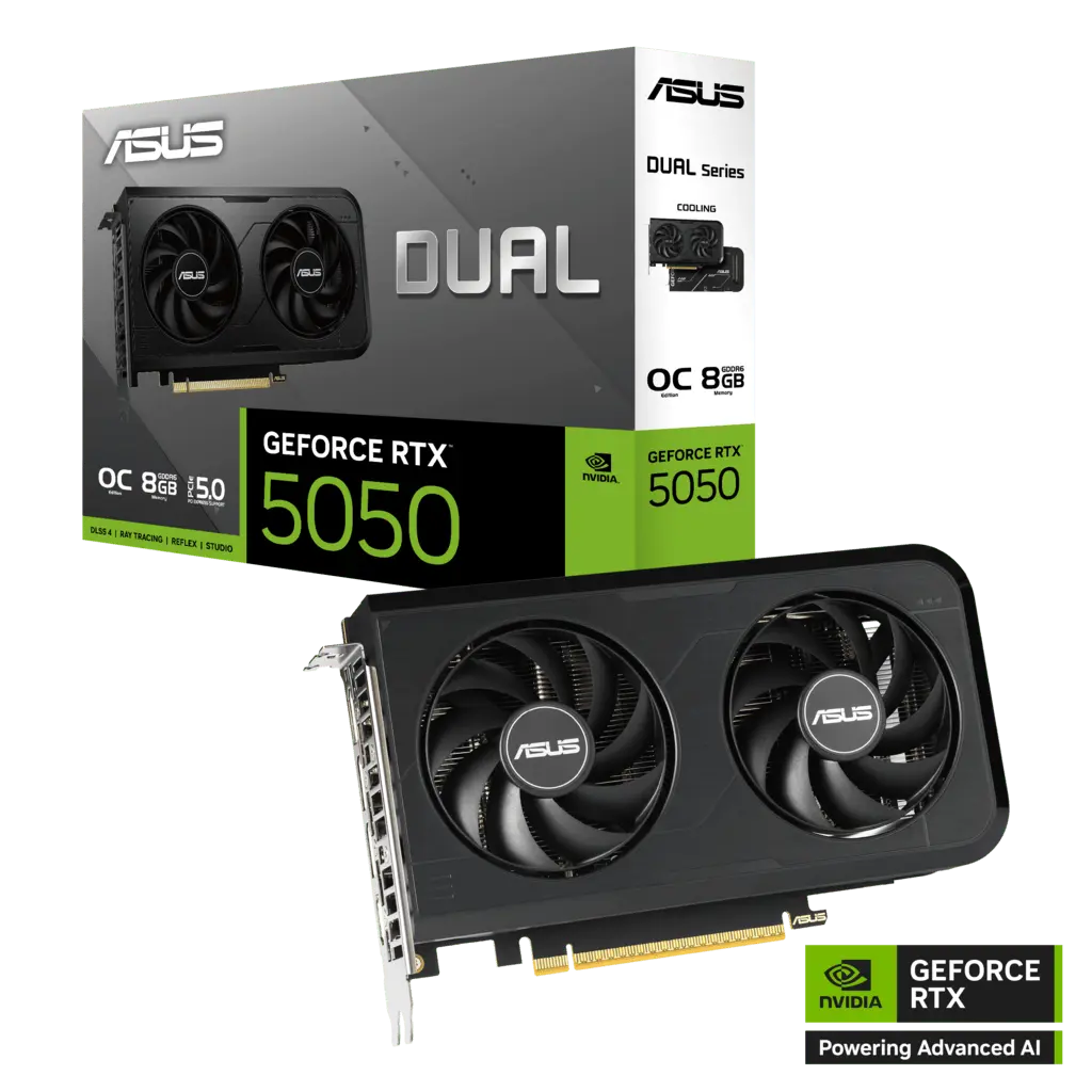 ASUS Dual GeForce RTX 5050 8GB GDDR6 OC Edition Gaming Graphics Card