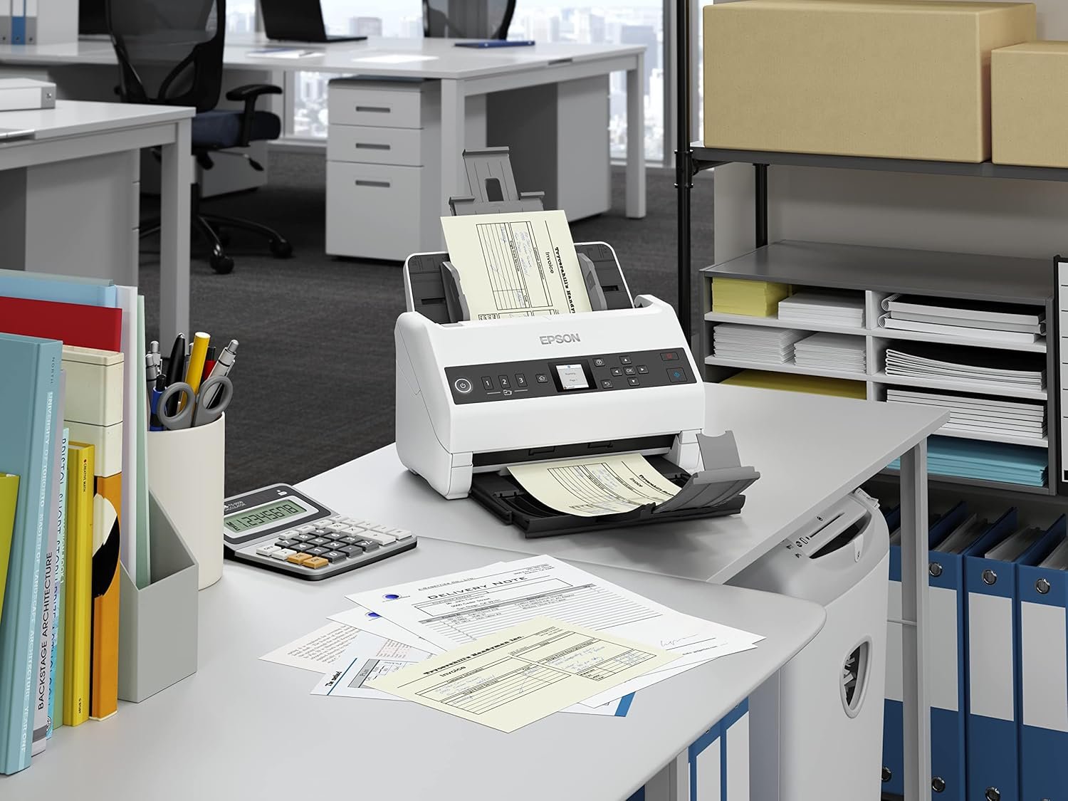 Epson DS-730N High-Speed Network Color Document Scanner with 100-Sheet ADF and Duplex Scanning