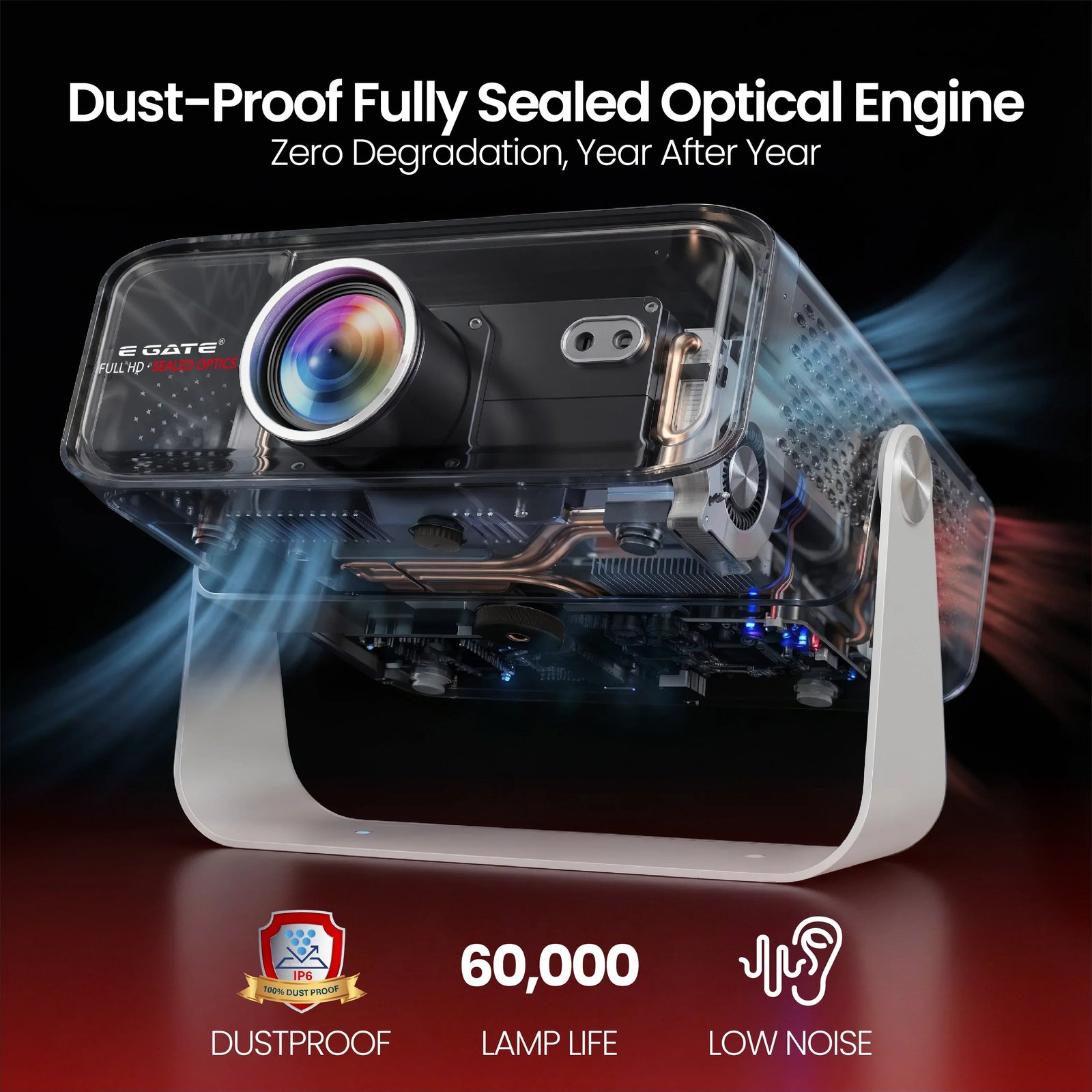 E Gate EO9022 8X Dust-Free Full HD Smart Projector
