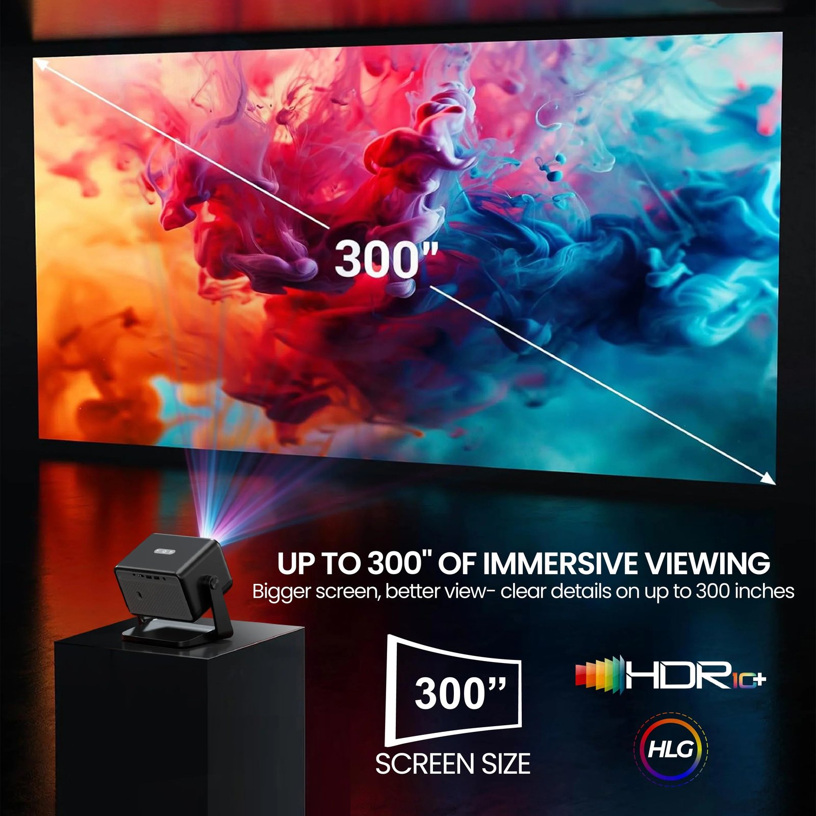 EGATE Duster 5X (EGi9M) 1080P Full HD Android Smart Projector with WiFi 6 and Dust-Free Technology