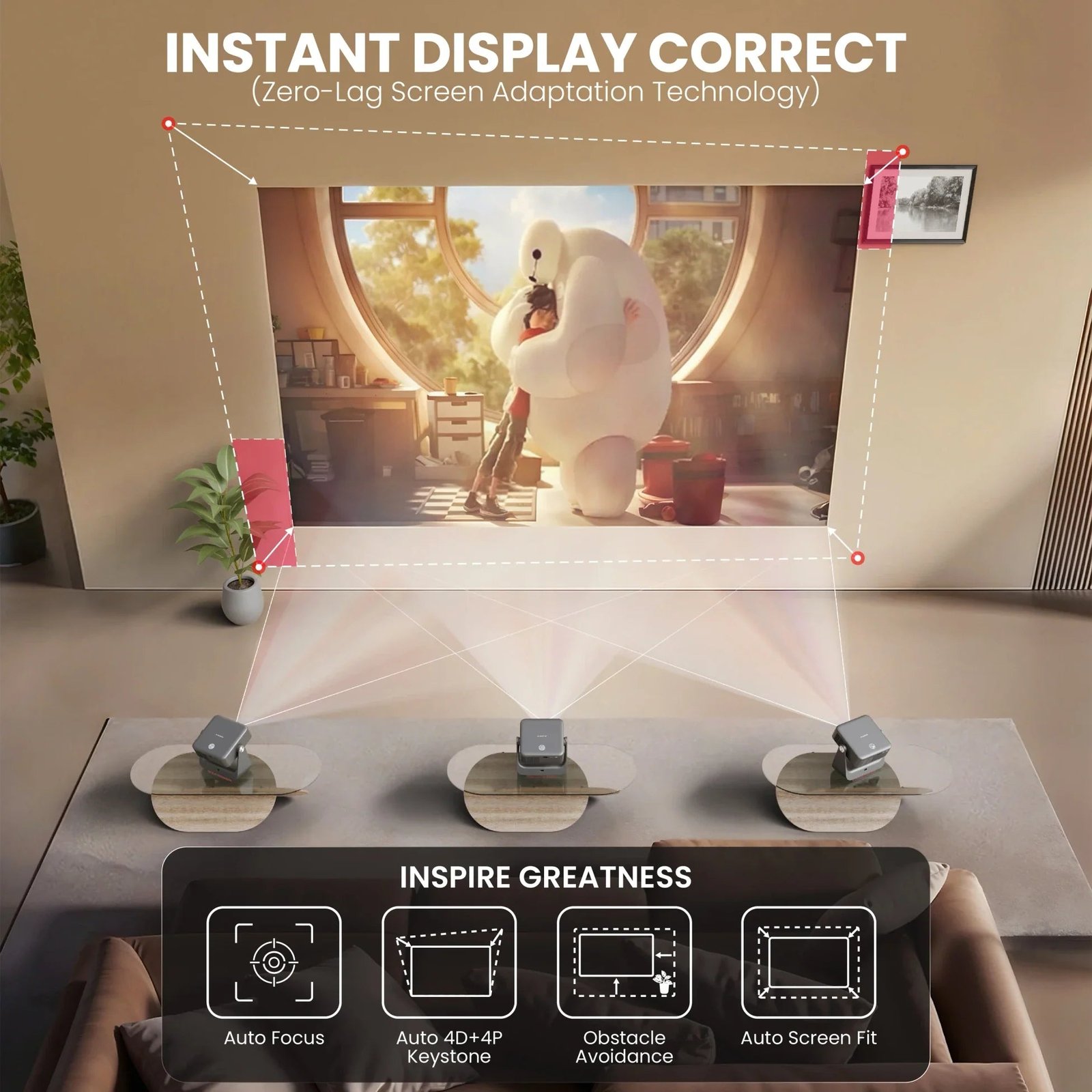 EGATE Zen 7X Full HD Google TV Projector with 4K Decoding for Home Cinema