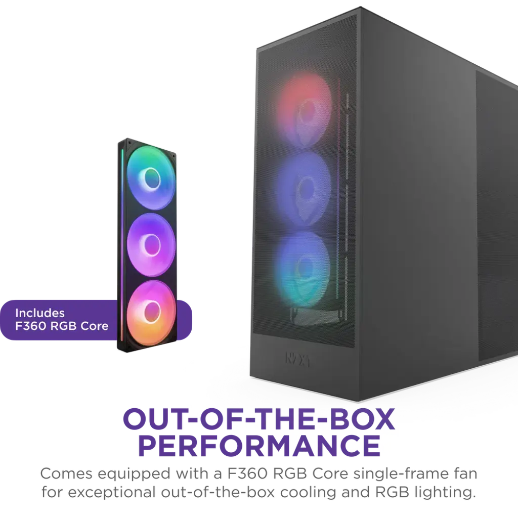 NZXT H7 Flow RGB Tempered Glass Compact Mid-Tower ATX High-Airflow PC Gaming Case