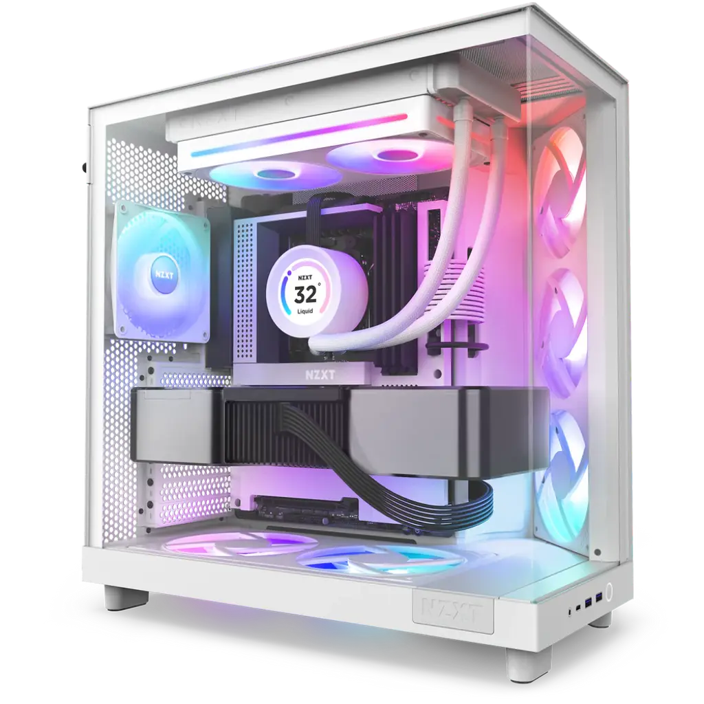 NZXT F280 RGB Core 280mm Single-Frame High-Performance RGB Fan Unit - White