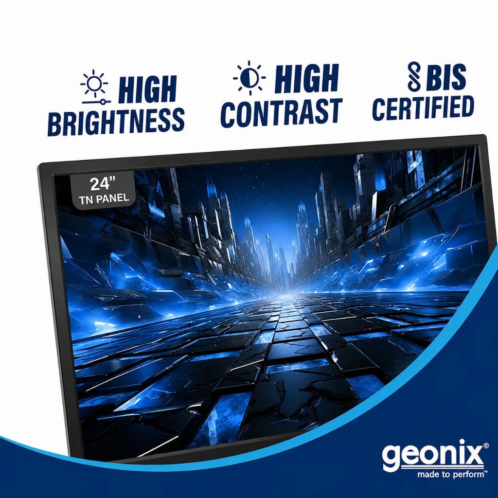 Geonix 24-Inch Full HD LED Monitor (1920x1080) with HDMI and VGA Connectivity