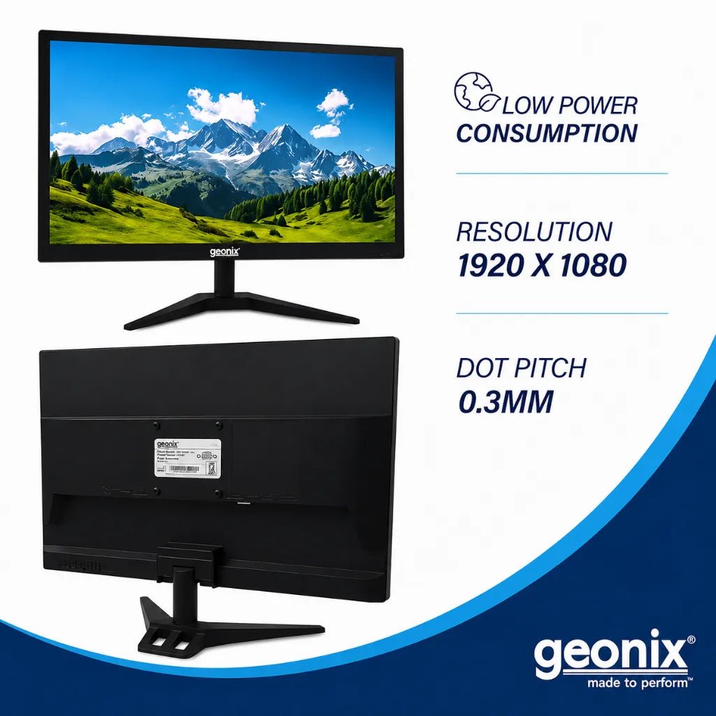 Geonix 24-Inch Full HD LED Monitor (1920x1080) with HDMI and VGA Connectivity