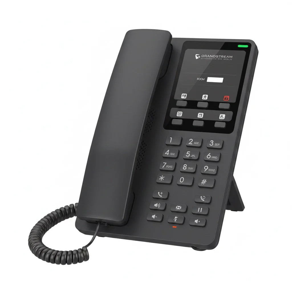 Grandstream GHP621W Compact Hotel IP Phone with Dual-Band Wi-Fi and HD Audio for Hospitality VoIP Systems - Black